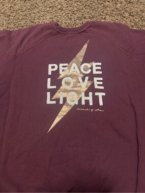 Spiritual Gangster Peace Love Light Maroon Crewneck